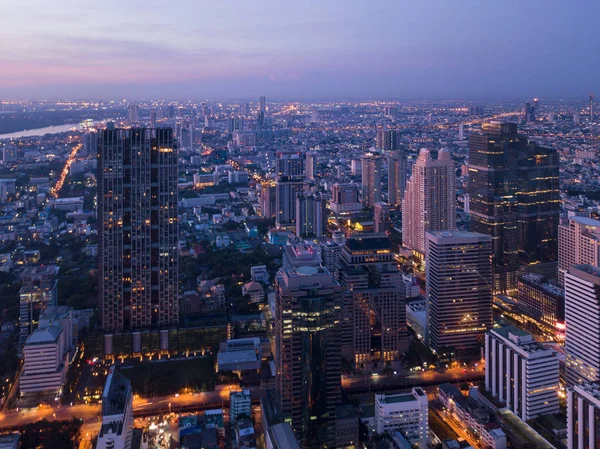 Вид Воздуха Чонг Нонси Саторн Центр Бангкока Финансовые Кварталы Бизнес — стоковое фото
