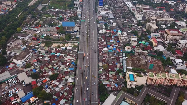 Binalar Ile Köprü Yollarda Sürüş Araba Ekspres Bangna Klong Toey — Stok fotoğraf