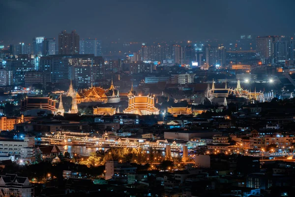 Świątynia Szmaragdowego Buddy Wat Phra Kaew Wat Pho Oraz Wieżowiec — Zdjęcie stockowe