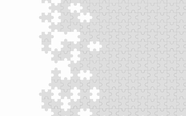 Головоломка, текстура узора, отделенная в стратегии и бизнес-концепции решения на белом фоне. Трехмерная абстрактная иллюстрация
