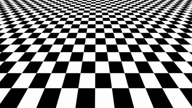 Damalı soyut duvar kağıdı, döşeme yanılsama desen doku arka plan siyah ve beyaz. 3D kareler illüstrasyon