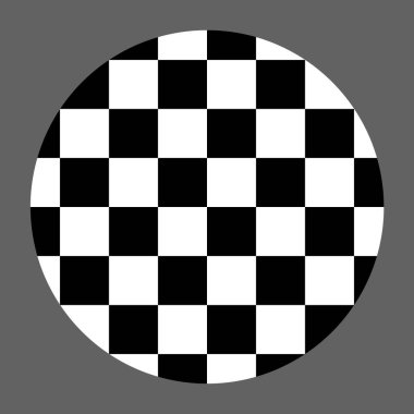 Damalı soyut duvar kağıdı, siyah ve beyaz daire yanılsama desen doku arka plan. 3D kareler illüstrasyon