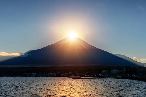 Fuji Diamond Lago Yamanaka Temporada Invierno Diamond Fuji Nombre Dado — Foto de Stock