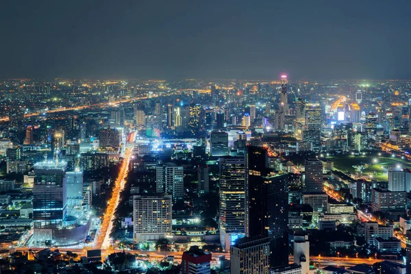 Vista Aérea Sathorn Bangkok Downtown Distrito Financeiro Centros Negócios Cidade — Fotografia de Stock