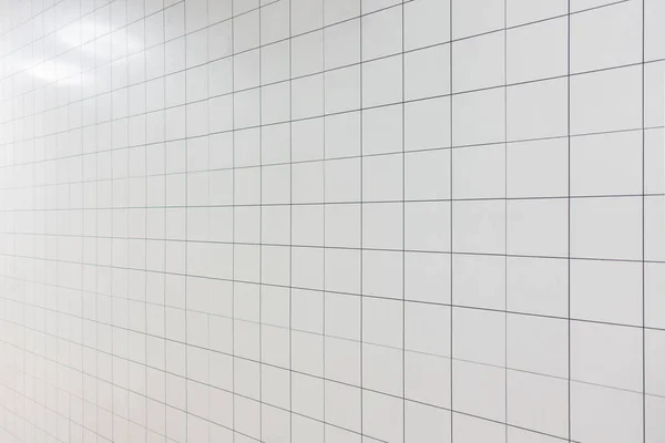 Weiße Rechteckige Fliesen Wandmuster Oberflächenstruktur Nahaufnahme Der Innenarchitektur Dekoration Hintergrund — Stockfoto