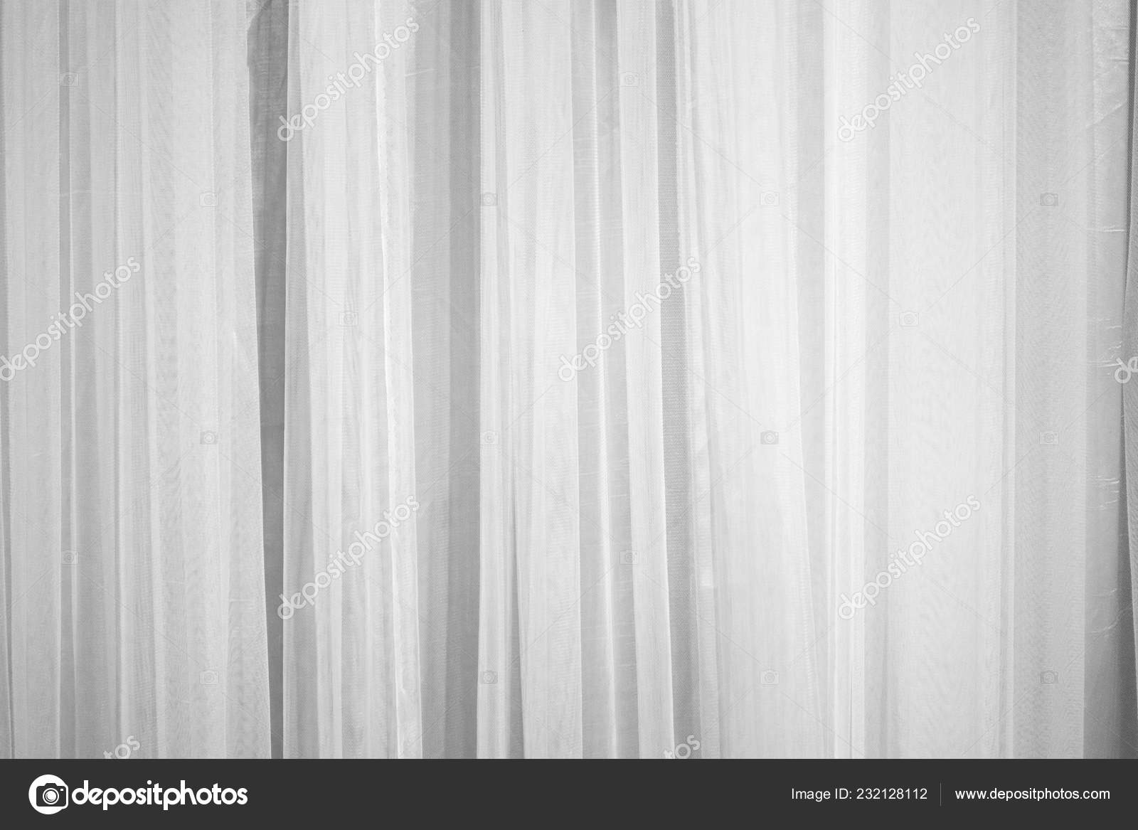 White Curtain Fabric Pattern Surface Texture Close Interior Material