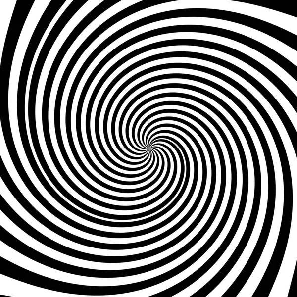 Black and white spiral strips in a tunnel. Ray burst style background, optical illusion. Abstract pattern design element. lines illustration