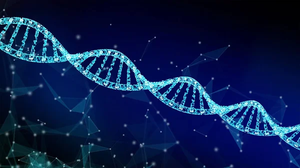 Dna Medicina Modello Elica Linee Connessione Rete Isolate Sfondo Blu — Foto Stock