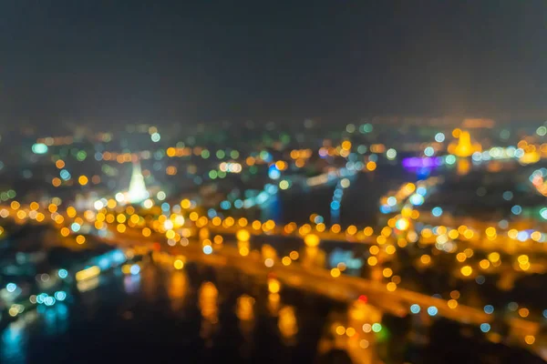 Bokeh Hintergrund Von Hochhäusern Der Stadt Mit Lichtern Verschwommenes Foto — Stockfoto