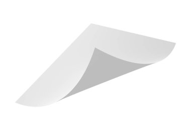 boş kağıt sayfası sayfa ile izole üzerinde beyaz arka plan iş kavramı için curl. Tasarım kadar alay et. 3D soyut illüstrasyon