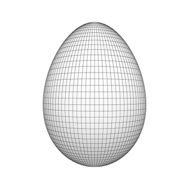 Tel kafes Paskalya yortusu yumurta, beyaz arka plan üzerinde izole kılavuz çizgileri ile boş alanı. Tasarım kadar alay et. 3D soyut illüstrasyon