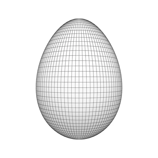 Wireframe Easter Egg Empty Space Grid Lines Isolated White Background — Stock Photo, Image