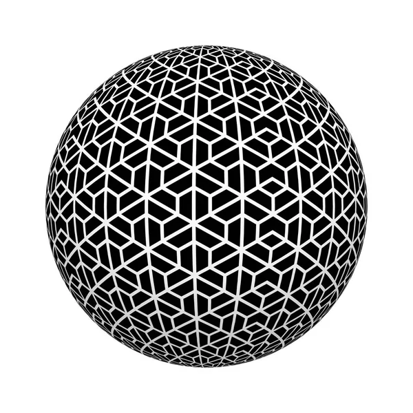 六边形图案纹理 古典背景在黑色和白色在球或球体形状查出在白色背景 模拟设计 抽象例证 — 图库照片