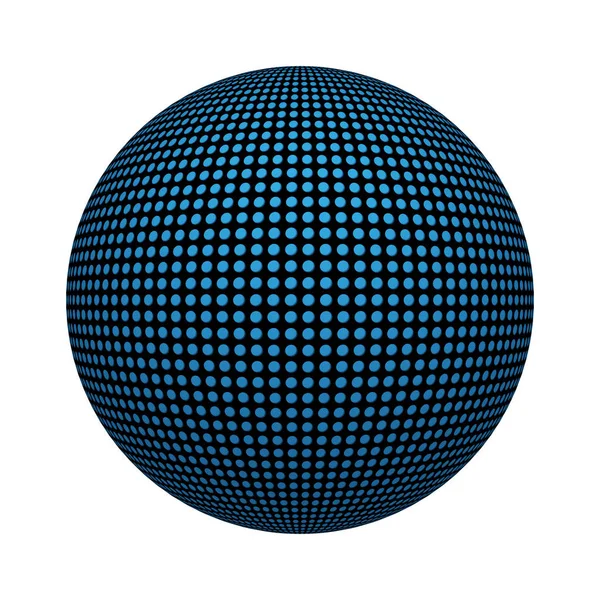 青い丸モザイク タイル模様ボールや球体の形状が白い背景で隔離の技術コンセプト デザインをモックアップします の抽象的なイラスト — ストック写真