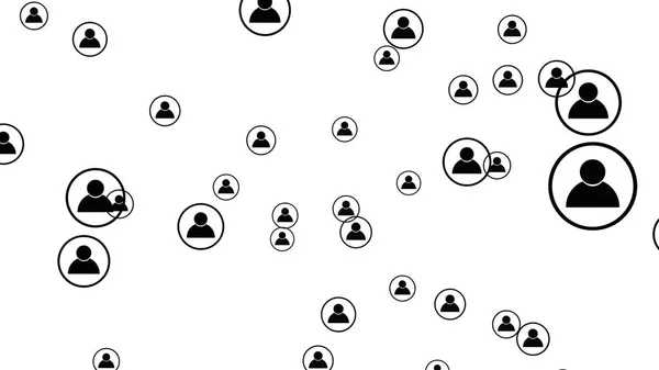 Символы Людей Сетевое Соединение Белом Фоне Социальных Сетях Цифровых Компьютерных — стоковое фото