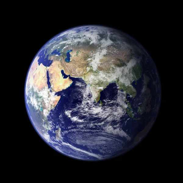 Mondo Pianeta Terra Modello Globale Isolato Sfondo Nero Elementi Questa — Foto Stock