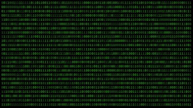 01 or binary numbers on the computer screen on black monitor background metrix, Digital data code in hacker or security technology concept. Abstract illustration