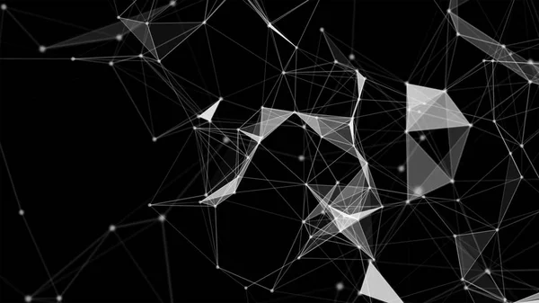 Bílá Digitální Počítačová Data Sítě Spojů Trojúhelník Koule Koncept Futuristické — Stock fotografie