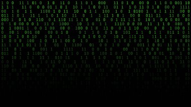 01 veya ikili sayı monitör matris arka plan bilgisayar ekranında, sayısal veri kodunda hacker ya da emniyet güvenlik teknoloji kavramı üzerine. Soyut illüstrasyon