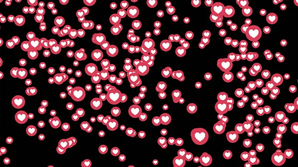 Láska Srdce Ikony Facebook Živé Video Izolované Černém Pozadí Sociální — Stock fotografie