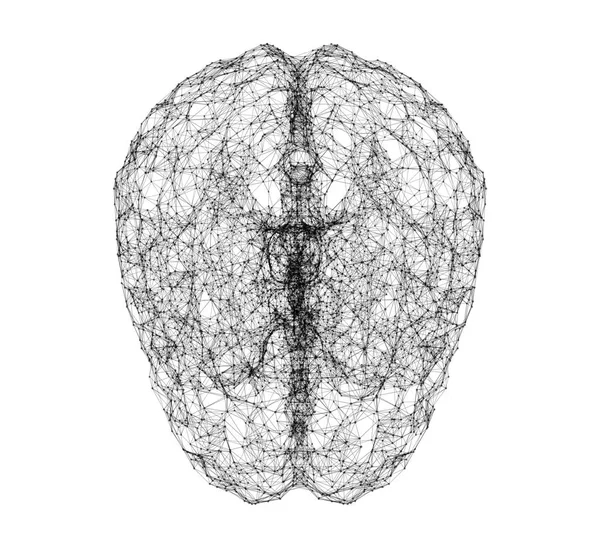 人間の脳を人工知能の技術と医療の概念の形で白い背景で隔離のデジタル データとネットワーク接続 モーション グラフィック の抽象的なイラスト — ストック写真