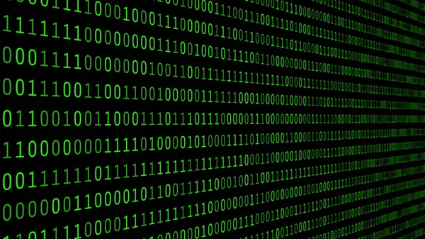 Binary Numbers Computer Screen Monitor Matrix Background Digital Data Code — Stock Photo, Image