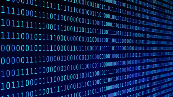 Binaire Getallen Het Computerscherm Monitor Matrix Achtergrond Digitale Gegevens Code — Stockfoto
