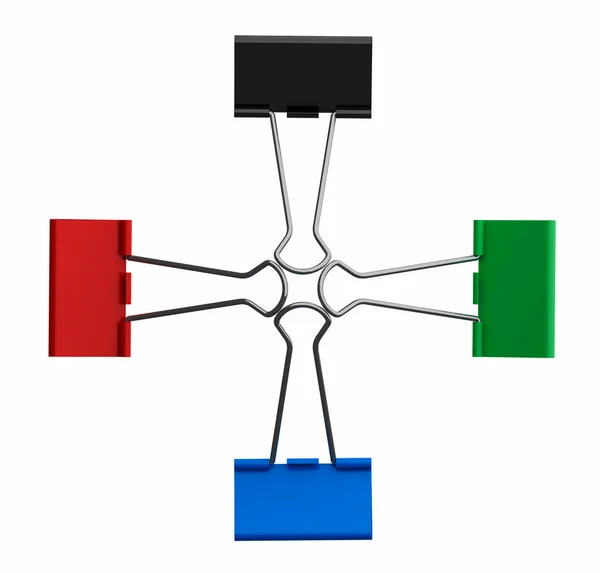 Färgglada Papper Bindemedel Klipp Vit Bakgrund För Utbildning Eller Affärsidé — Stockfoto