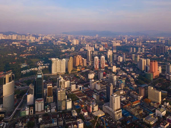Aerial view of Kuala Lumpur Downtown, Malaysia. Financial distri — Stock Photo, Image