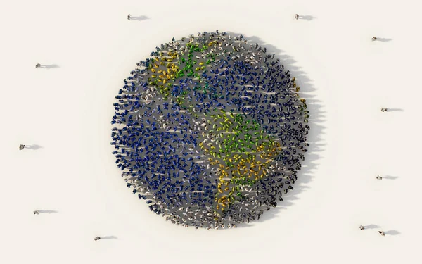 지구 또는 세계를 형성 하는 사람들의 큰 그룹이 나 심볼 — 스톡 사진