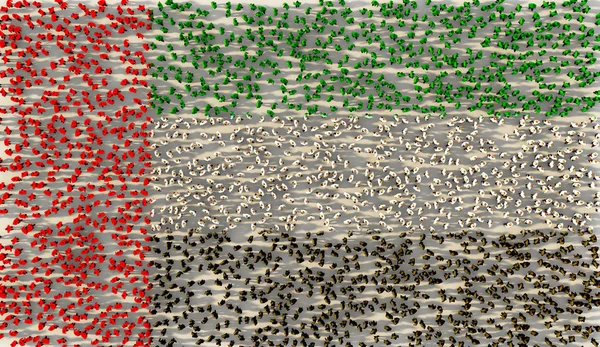 アラブ首長国連邦国旗を形成する人々 の大規模なグループ — ストック写真