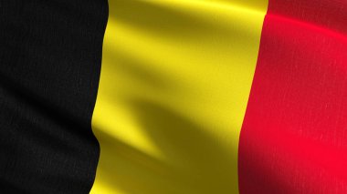 Belgium national flag blowing in the wind isolated. Official pat clipart