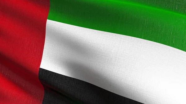 United Arab Emirates national flag blowing in the wind isolated. — Stock Photo, Image