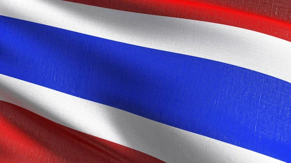 Thailand national flag blowing in the wind isolated. Official pa — Stock Photo, Image