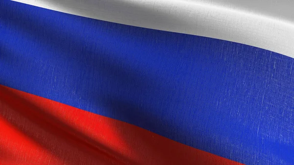 Bandera nacional de Rusia soplando en el viento aislado. Patr oficial — Foto de Stock
