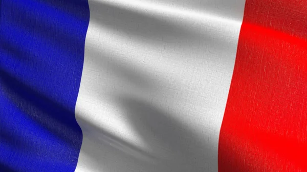 France national flag blowing in the wind isolated. Official patr — Stock Photo, Image