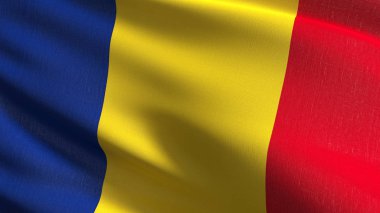 Romanya ulusal bayrak izole rüzgarda. Resmi pat