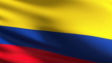Kolombiya ulusal bayrak izole rüzgarda. Resmi pa