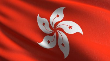 Hong Kong ulusal bayrak izole rüzgarda. Resmi p