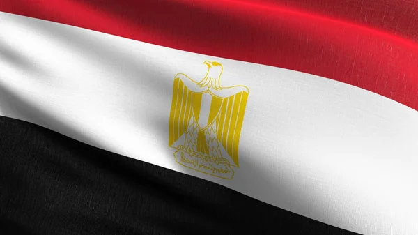 Egypt national flag blowing in the wind isolated. Official patri — Stock Photo, Image