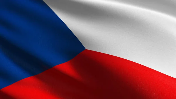 Tjeckien flagga blåser i vinden isolerade. Offic — Stockfoto