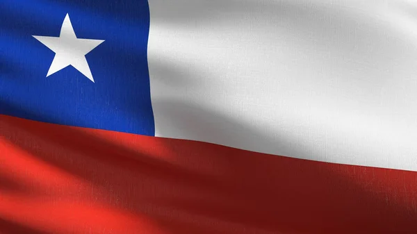Chile national flag blowing in the wind isolated. Official patri — Stock Photo, Image