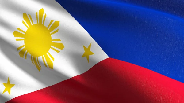 Philippines national flag blowing in the wind isolated. Official — Stock Photo, Image