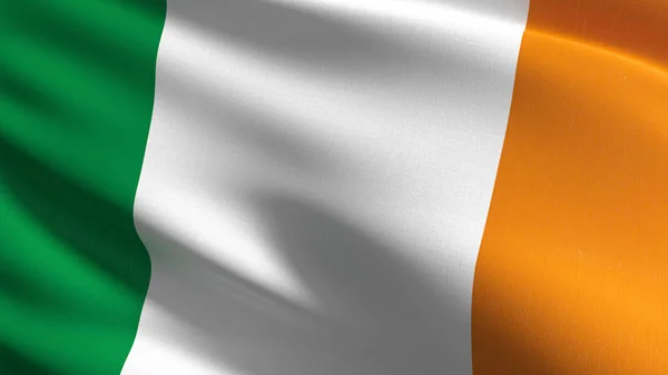 Bandeira nacional da Irlanda soprando no vento isolado. Pat oficial — Fotografia de Stock