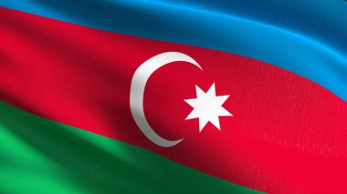 Azerbaycan ulusal bayrak izole rüzgarda. Resmi 