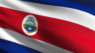 Costa Rica national flag blowing in the wind isolated. Official  clipart