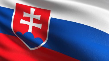 Slovakia national flag blowing in the wind isolated. Official pa clipart
