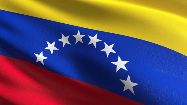 Bandera nacional de Venezuela ondeando en el viento aislada. Oficial p — Foto de Stock