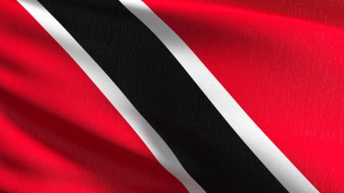 Trinidad ve Tobago ulusal bayrak izole rüzgarda. 