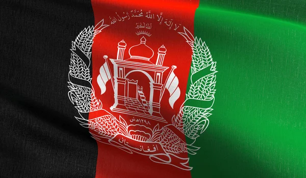 Afghanistan national flag blowing in the wind isolated. Official — Stock Photo, Image